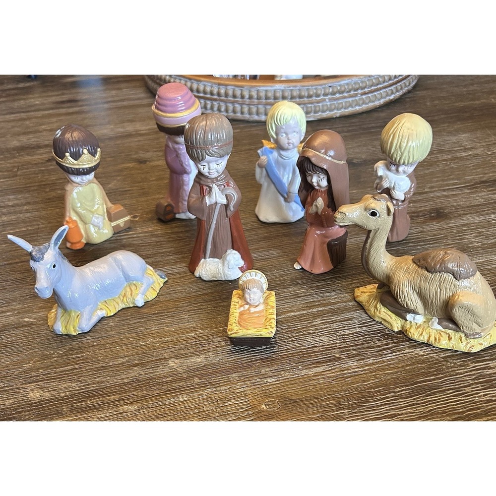 Vintage 80s Nativity Duncan Enterprise Mold Set Ceramic Christmas 5" ‎ 9 Pcs Lot